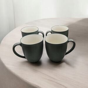 Noritake Colorwave Green Mugs Set of 4 Stoneware 12 oz Coffee Tea Cups